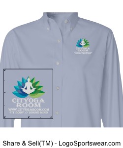 Cityoga Room Ladies Long Sleeve Oxford Shirt with Stain-Release Design Zoom